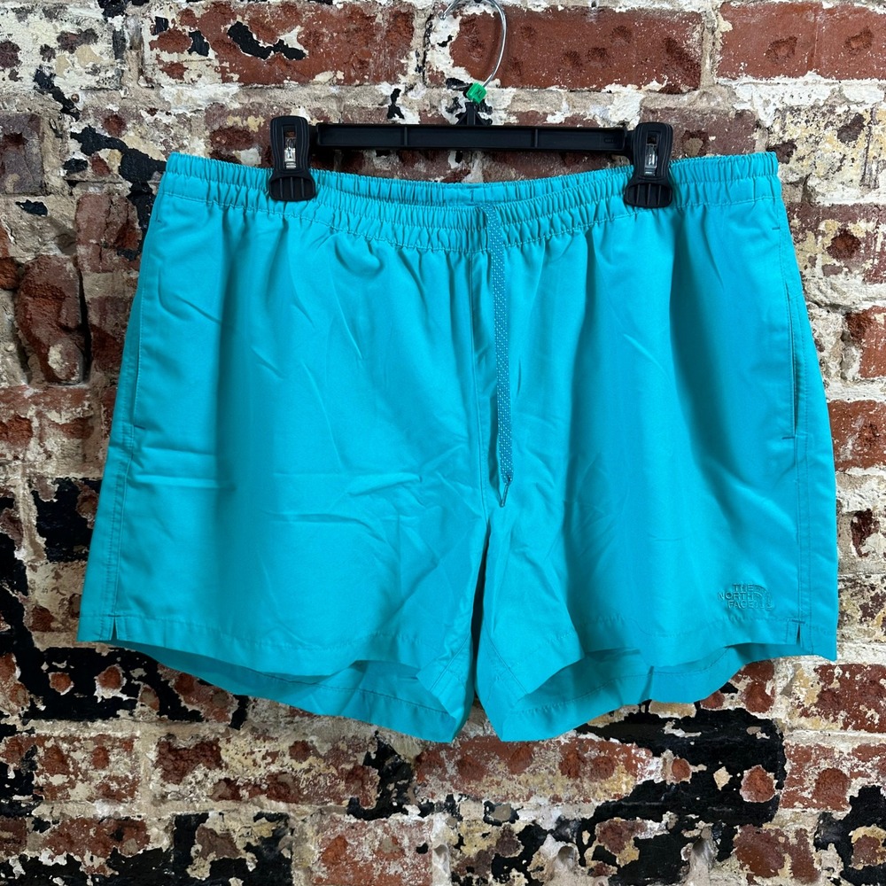 The North Face Shorts Pockets Hiking Travel teal green Womens XL (37x4.5")